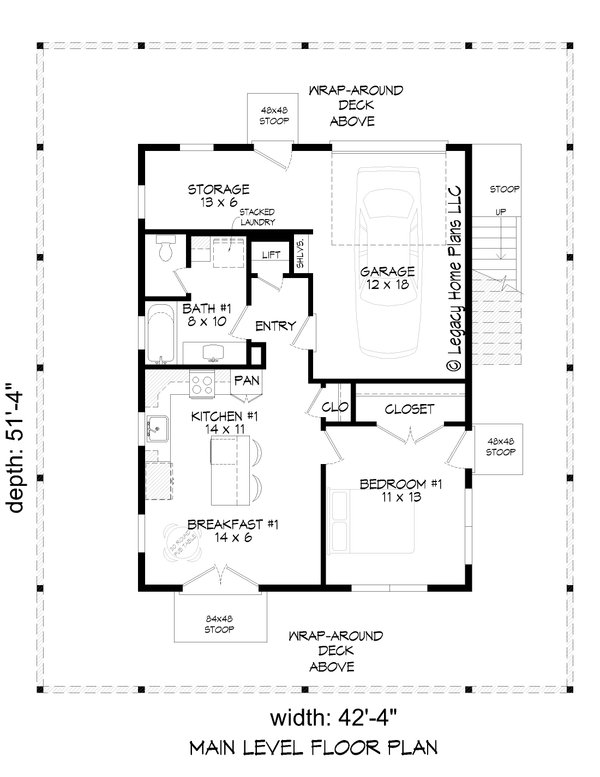 Country Floor Plan - Main Floor Plan #932-640