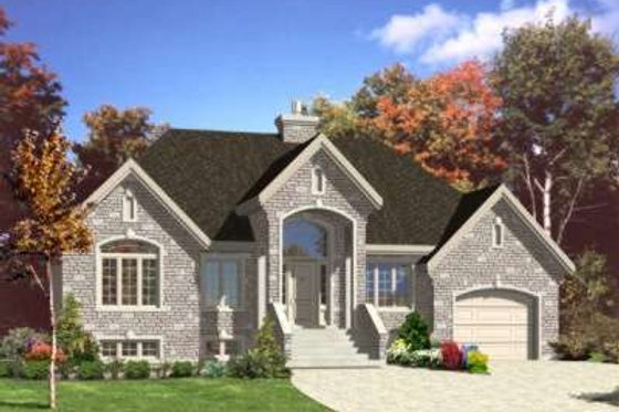 Exterior - Front Elevation for European House Plan #138-104 - 2 bed, 1 bath
