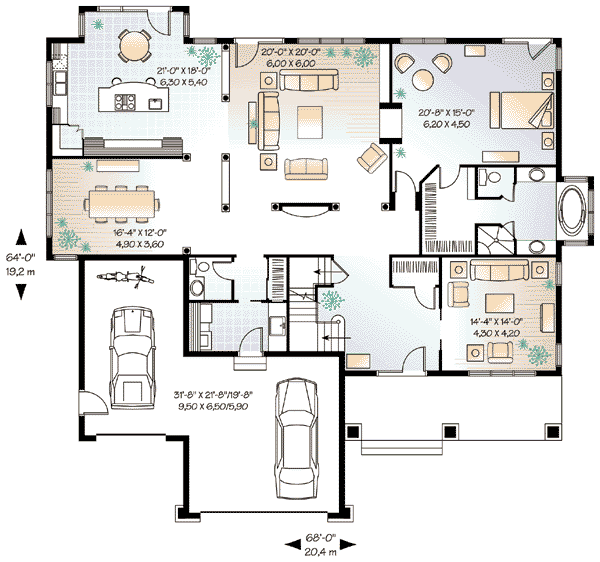 Bungalow Floor Plan - Main Floor Plan #23-402
