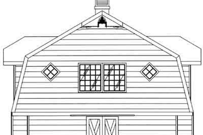 Home Plan - Exterior - Rear Elevation for Country House Plan #117-481, 1 bath