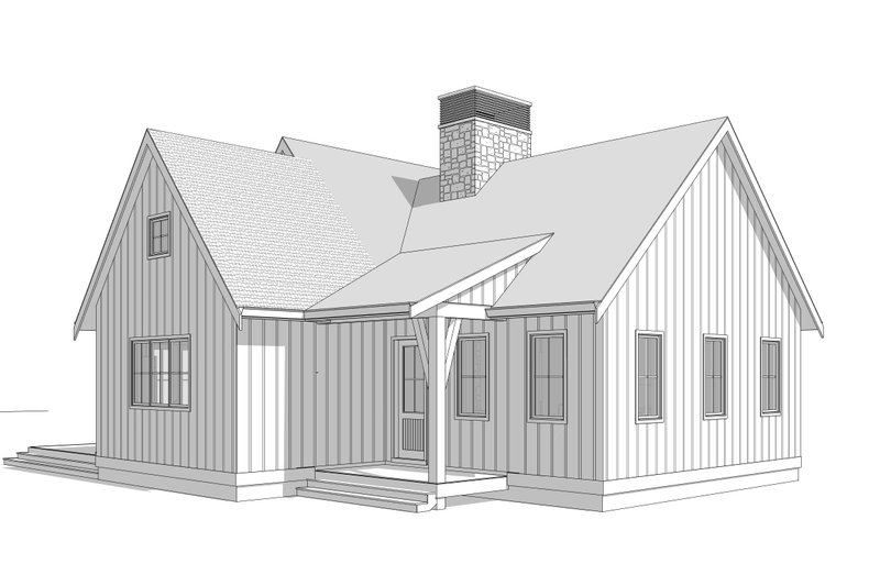 House Blueprint - Exterior - Other Elevation for Cabin House Plan #1114-40 - 2 bed, 1 bath