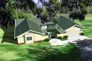 Ranch Exterior - Front Elevation Plan #1-397