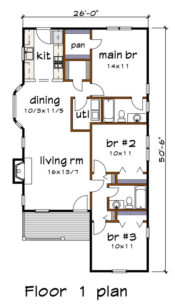 Home Plan - Cottage Floor Plan - Main Floor Plan #79-136