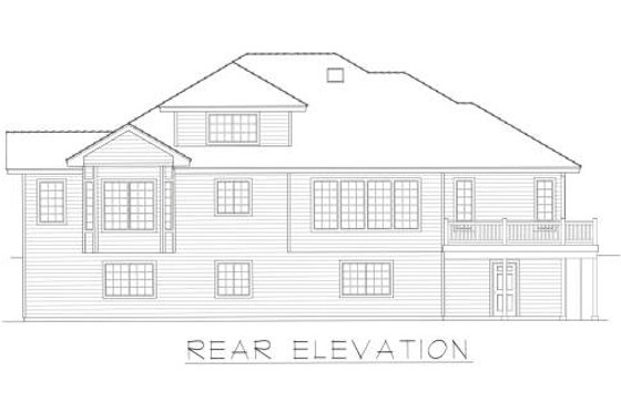 Exterior - Rear Elevation for Mediterranean House Plan #112-156 - 3 bed, 2.5 bath