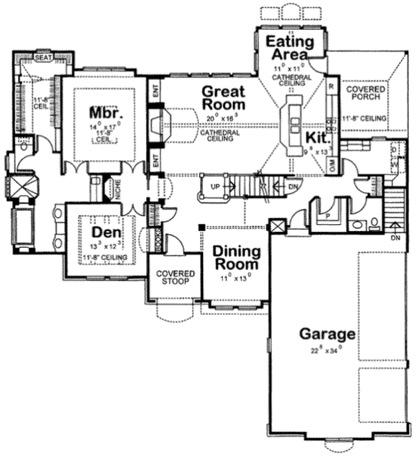 Dream House Plan - European Floor Plan - Main Floor Plan #20-1816