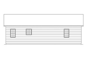 Exterior - Rear Elevation for Traditional House Plan #57-221 - 3 bed, 1 bath
