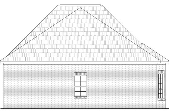 Exterior - Rear Elevation for Southern House Plan #21-229 - 3 bed, 2 bath