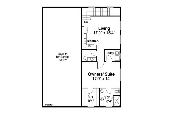 Floor Plan - Upper Floor for Traditional House Plan #124-1197 - 1 bed, 1.5 bath