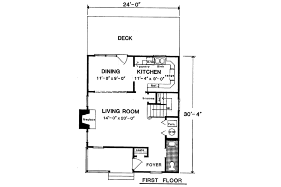 Floor Plan - Main Floor for Country House Plan #322-104 - 3 bed, 2.5 bath
