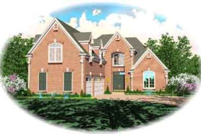 Exterior - Front Elevation 2 for European House Plan #81-568 - 3 bed, 4.5 bath