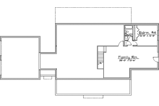 Floor Plan - Lower Floor for Country House Plan #31-108 - 4 bed, 3 bath