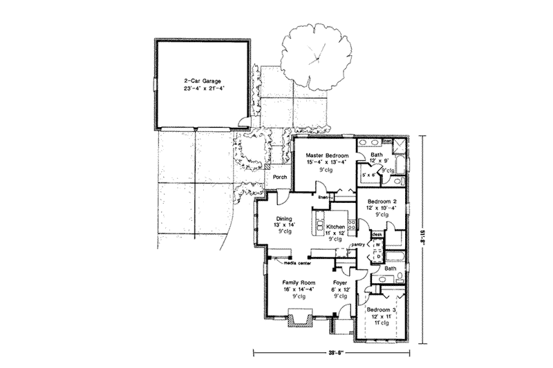 Home Plan - Floor Plan - Main Floor for European House Plan #410-332 - 3 bed, 2 bath