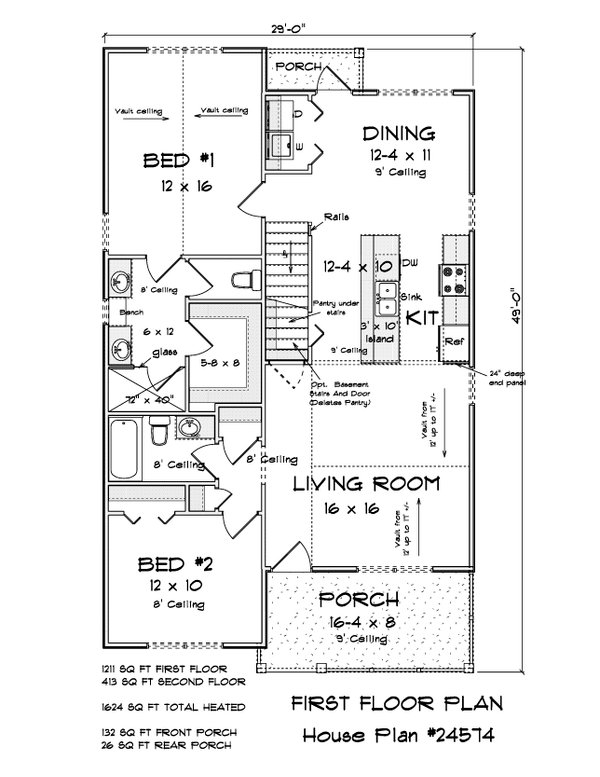 House Blueprint - Cottage Floor Plan - Main Floor Plan #513-2367