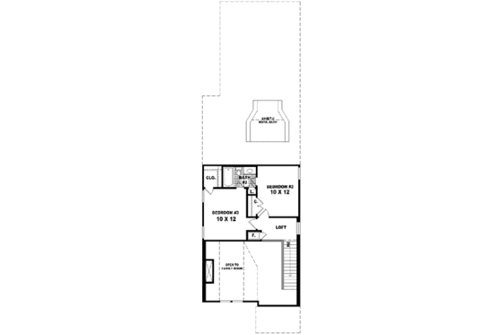 Floor Plan - Upper Floor for Contemporary House Plan #81-451 - 3 bed, 2.5 bath