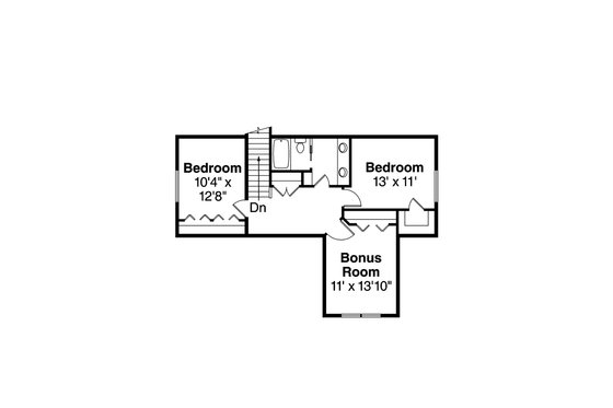 Floor Plan - Upper Floor for Craftsman House Plan #124-1020 - 3 bed, 2.5 bath