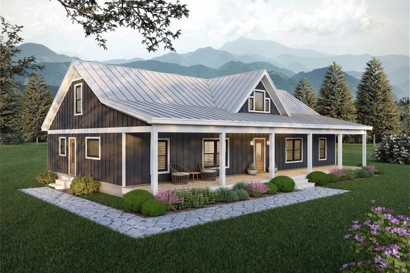 House Blueprint - Exterior - Front Elevation 3 for Country House Plan #932-1351 - 3 bed, 2.5 bath