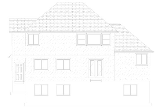 Exterior - Rear Elevation 2 for Traditional House Plan #1060-49 - 3 bed, 2.5 bath