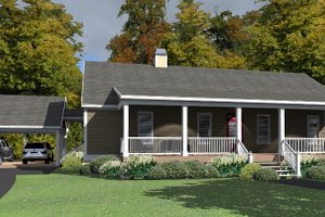 Cottage Exterior - Front Elevation Plan #63-399