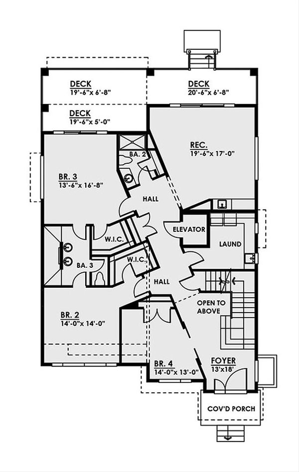 Contemporary Floor Plan - Main Floor Plan #1066-35