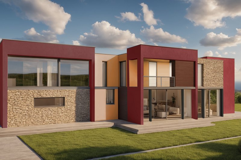 Dream House Plan - Modern Exterior - Front Elevation Plan #542-1