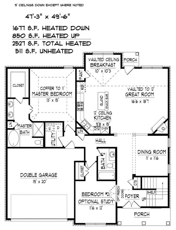 Traditional Floor Plan - Main Floor Plan #424-415