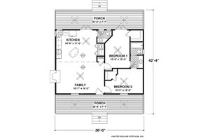 Floor Plan - Main Floor for Country House Plan #56-559 - 2 bed, 1.5 bath