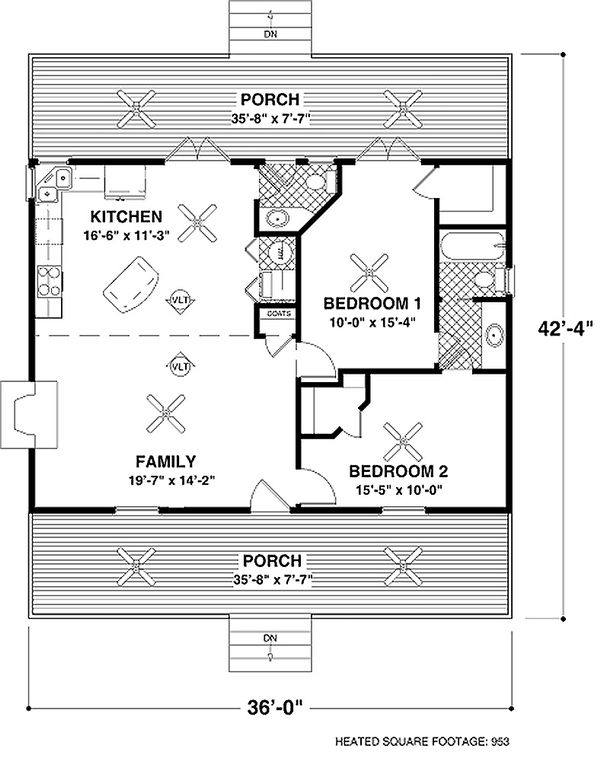 Country Floor Plan - Main Floor Plan #56-559