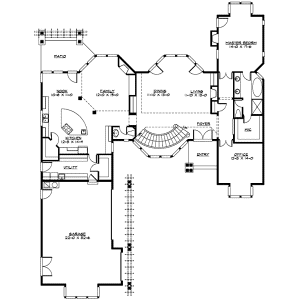 House Plan Design - Prairie Floor Plan - Main Floor Plan #132-167