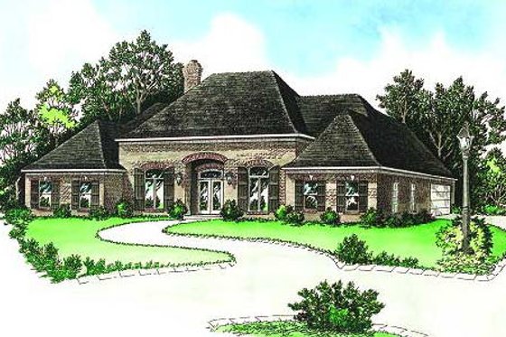 Exterior - Front Elevation for European House Plan #15-146 - 4 bed, 3.5 bath