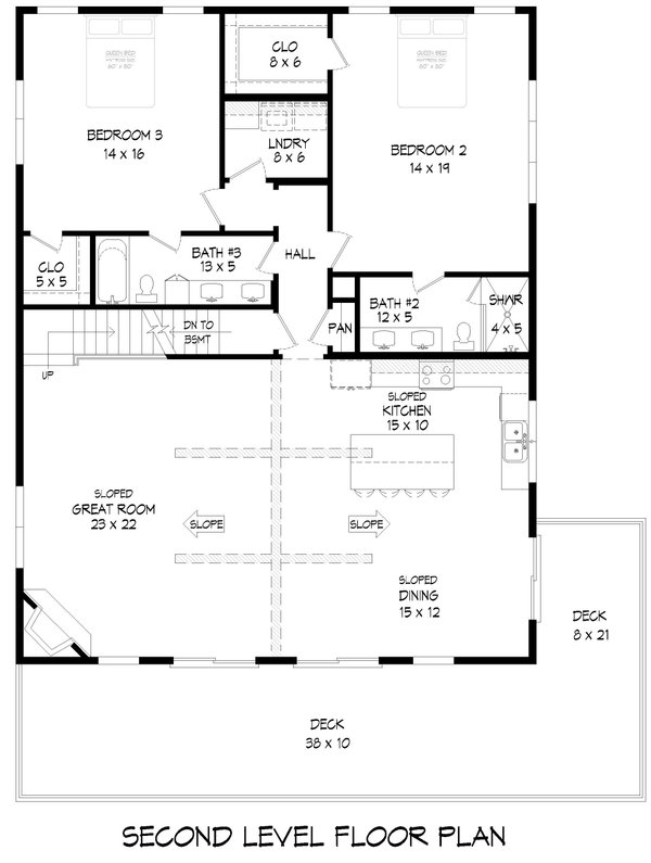 Farmhouse Floor Plan - Upper Floor Plan #932-1159