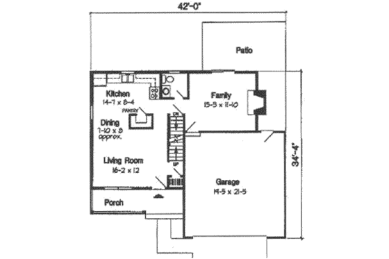 Floor Plan - Main Floor for Traditional House Plan #116-179 - 4 bed, 2.5 bath