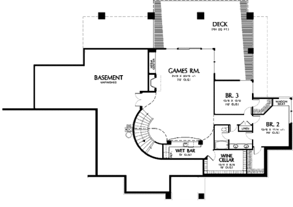 Dream House Plan - Contemporary Floor Plan - Lower Floor Plan #48-299