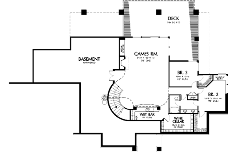 Home Plan - Floor Plan - Lower Floor for Contemporary House Plan #48-299 - 3 bed, 2.5 bath