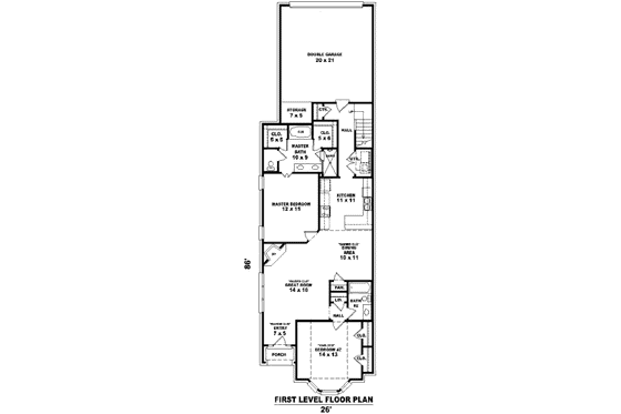 Floor Plan - Main Floor for European House Plan #81-13659 - 2 bed, 2 bath