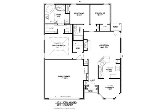 Floor Plan - Main Floor for European House Plan #424-272 - 3 bed, 2 bath