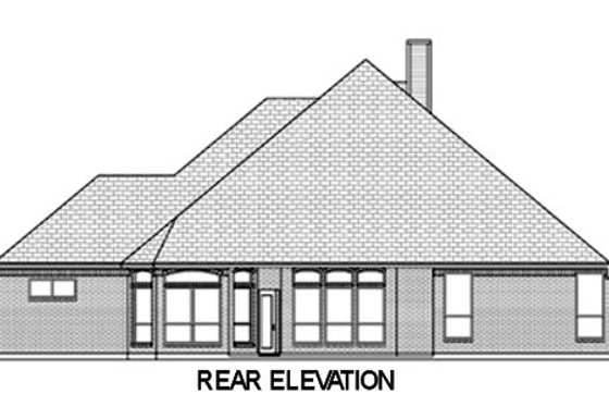 Exterior - Rear Elevation for European House Plan #84-470 - 3 bed, 2.5 bath