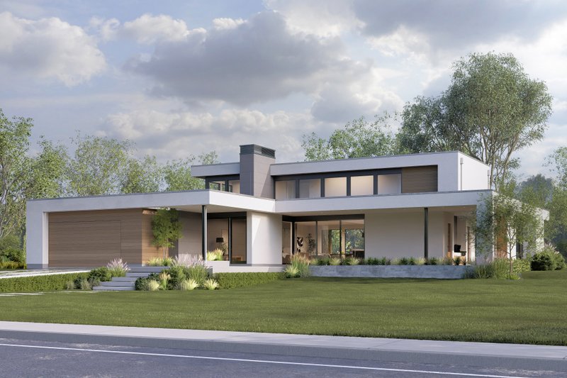 Contemporary Style House Plan - 4 Beds 3.5 Baths 4022 Sq/Ft Plan #1114-91