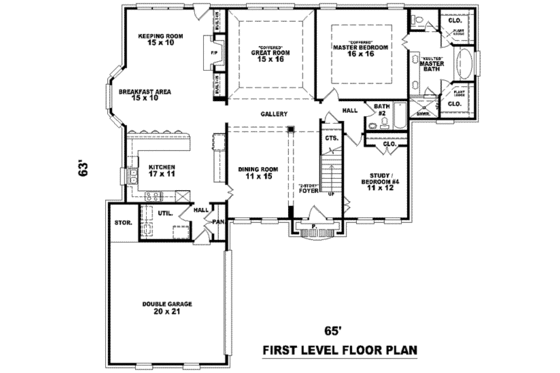 Floor Plan - Main Floor for European House Plan #81-1144 - 3 bed, 3 bath