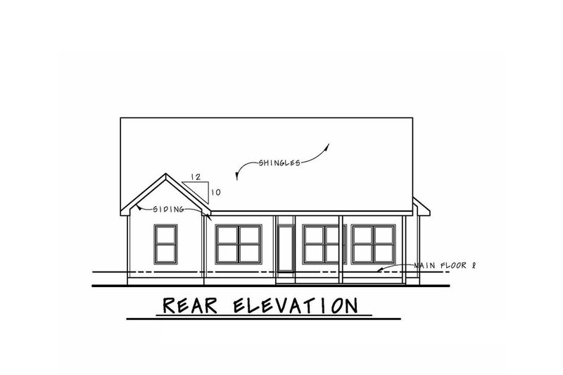 Dream House Plan - Exterior - Rear Elevation for Cottage House Plan #20-2193 - 3 bed, 2 bath