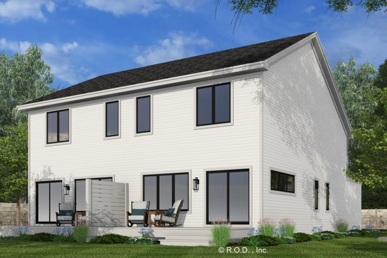 Exterior - Rear Elevation 2 for Farmhouse House Plan #51-1312 - 2 bed, 2.5 bath