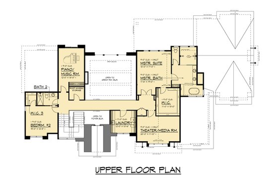 Floor Plan - Upper Floor for Farmhouse House Plan #1066-306 - 4 bed, 5 bath
