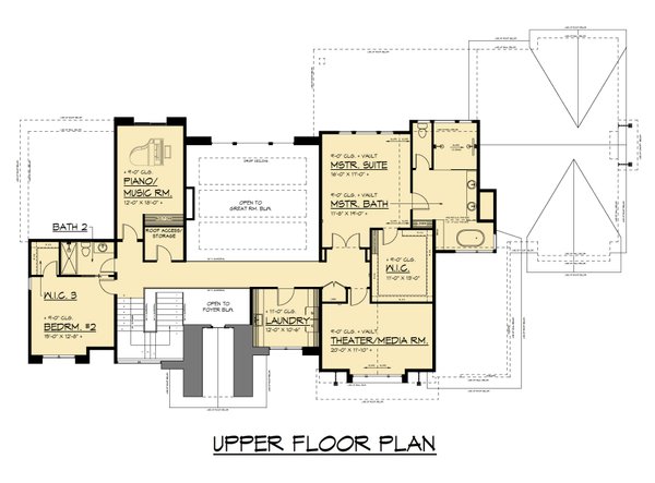 House Blueprint - Farmhouse Floor Plan - Upper Floor Plan #1066-306