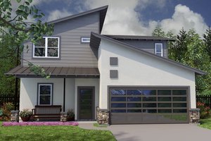 Modern Exterior - Front Elevation Plan #472-8