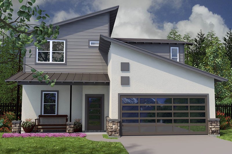 House Blueprint - Modern Exterior - Front Elevation Plan #472-8