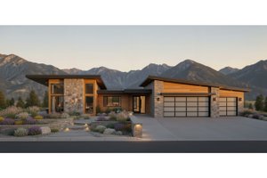 House Blueprint - Contemporary Exterior - Front Elevation Plan #892-35