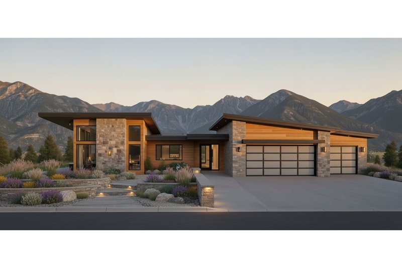 House Blueprint - Contemporary Exterior - Front Elevation Plan #892-35