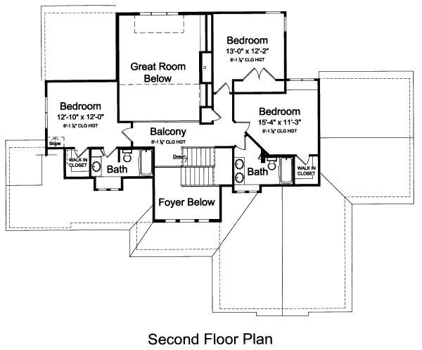 Bungalow Floor Plan - Upper Floor Plan #46-456