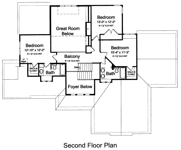 Home Plan - Bungalow Floor Plan - Upper Floor Plan #46-456