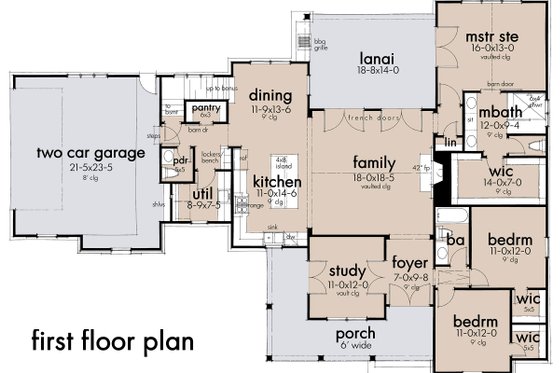 Floor Plan - Main Floor for Cottage House Plan #120-269 - 3 bed, 2.5 bath