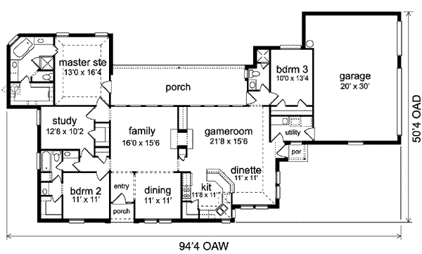 House Plan Design - Traditional Floor Plan - Main Floor Plan #84-137